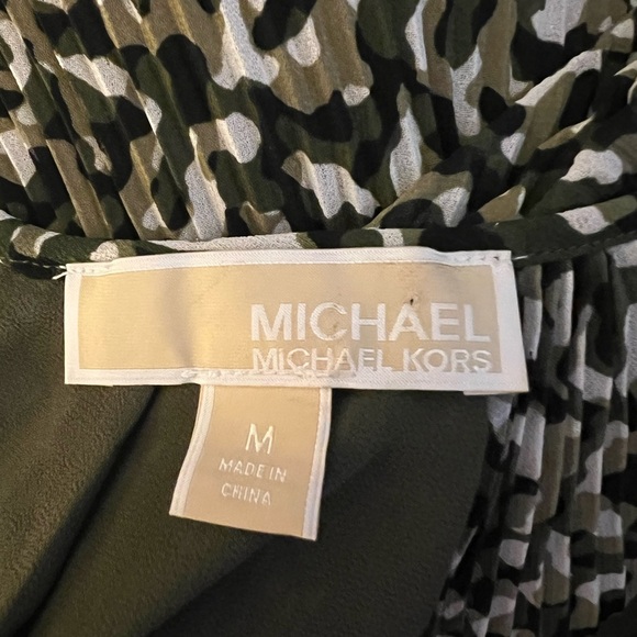 Michael Kors Women's Pleated Camouflage Print Dress (D1) - Picture 10 of 11